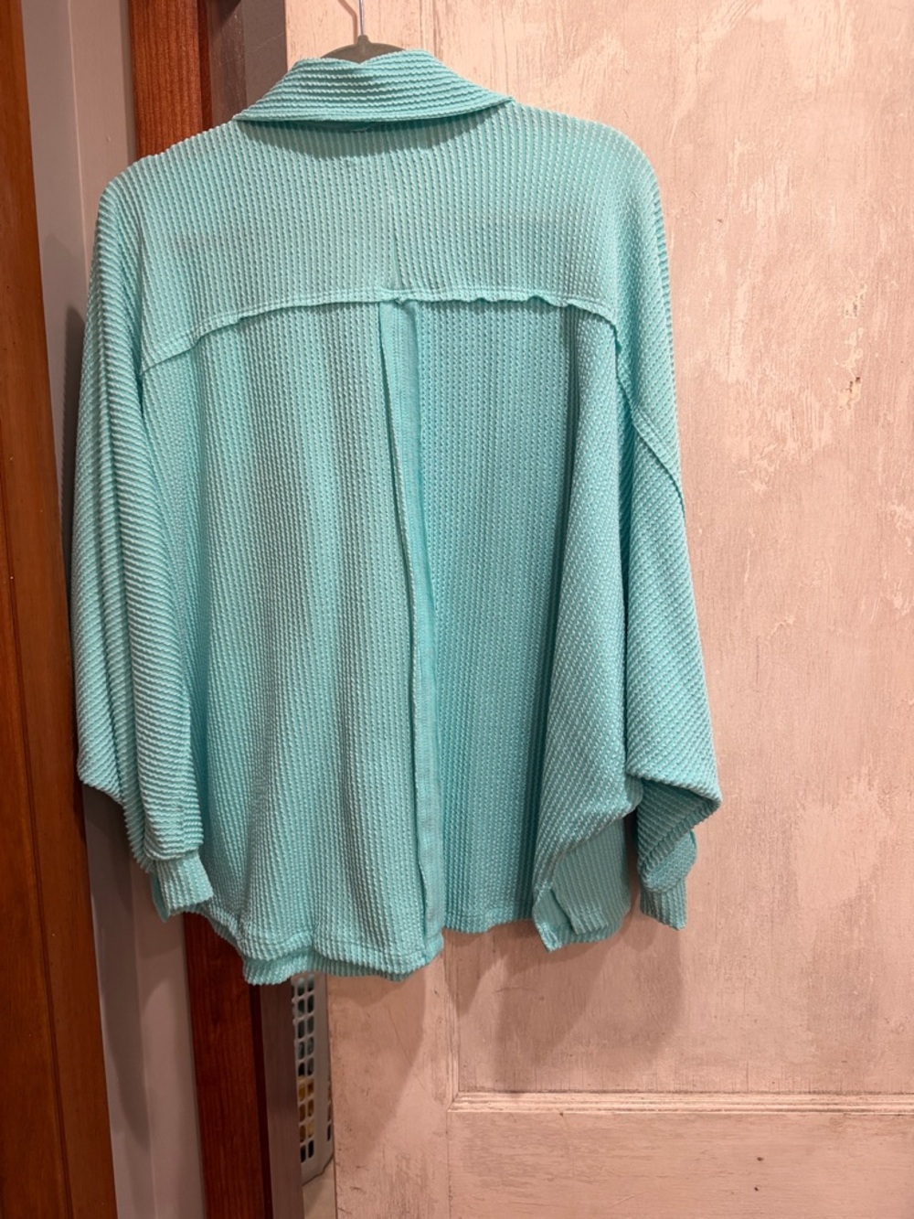 BUCKETLIST Turquoise Button-Front Knit Jacket - Picture 2 of 2